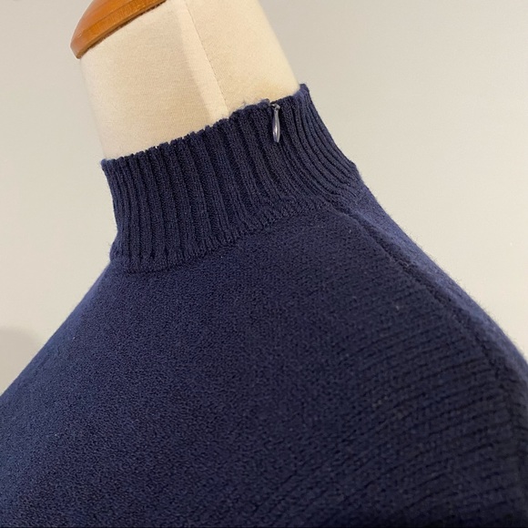 St. John Navy sweater with back leather patchwork - Picture 7 of 8